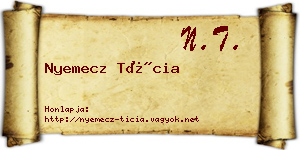 Nyemecz Tícia névjegykártya